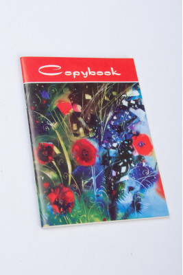 Блокнот на скобі, А6, 32 аркуші, клітинка, картонна обкладинка